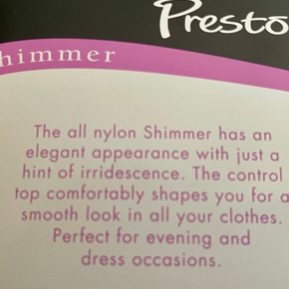 Preston & York Pantyhose Sheer Control Top Size: Medium, Color: Silver - Picture 7 of 10